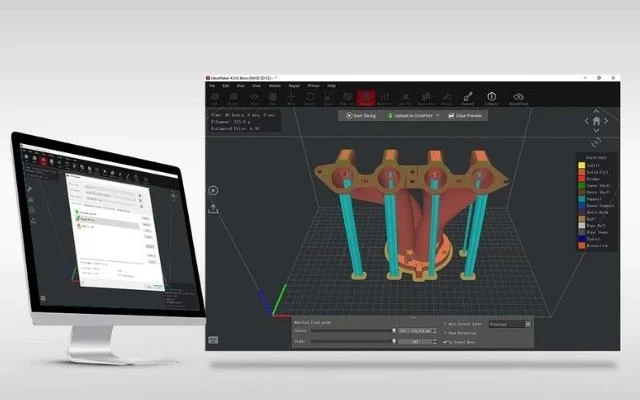 3D-Modellierungssoftware in Aktion.